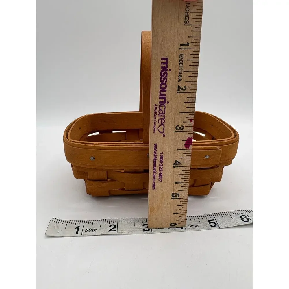 Longaberger 2000 Vintage Handwoven Mini Rectangular Basket w/ Handle